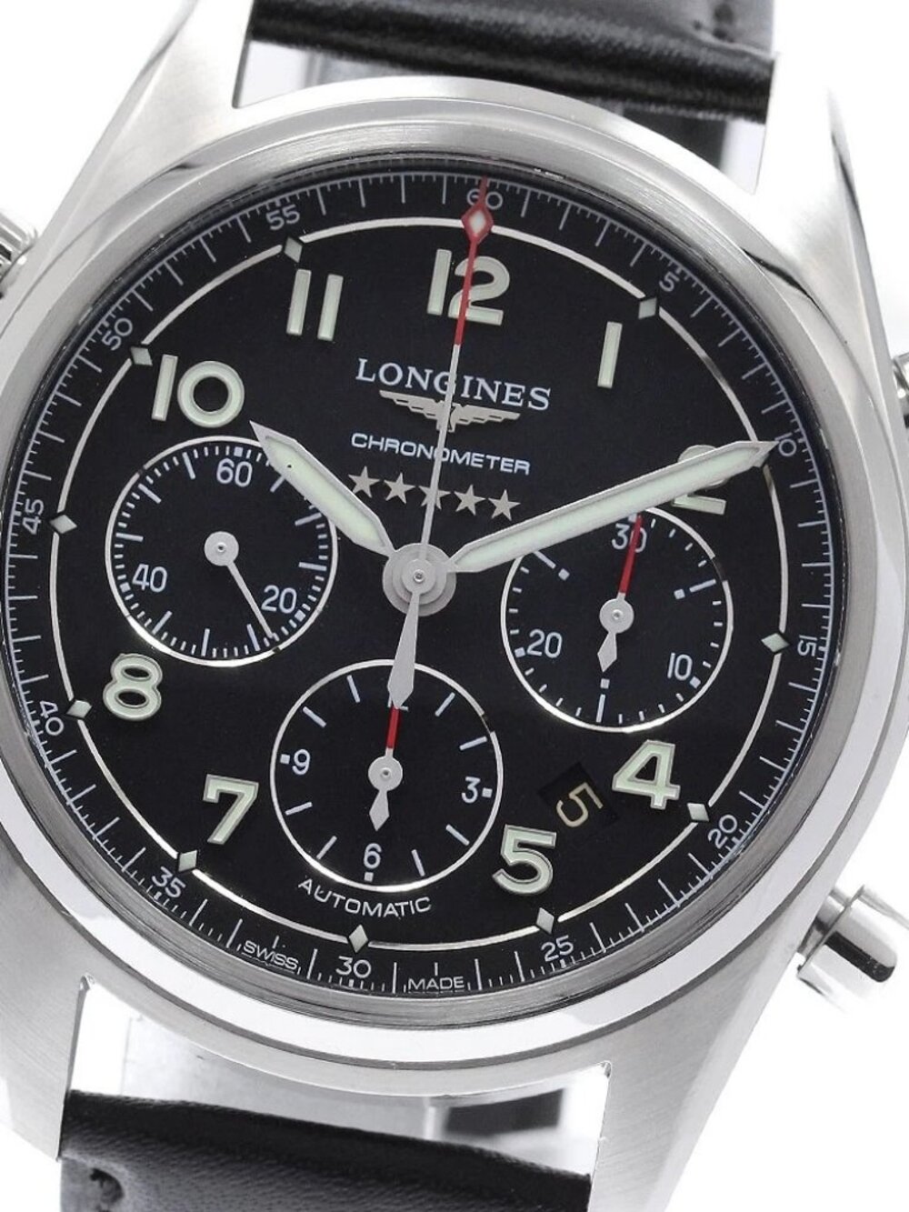 LONGINES Spirit L3.820.4 Chronograph black Dial Automatic Men's Watch_970925